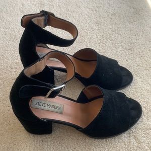 Black suede steve madden heels, size 8M